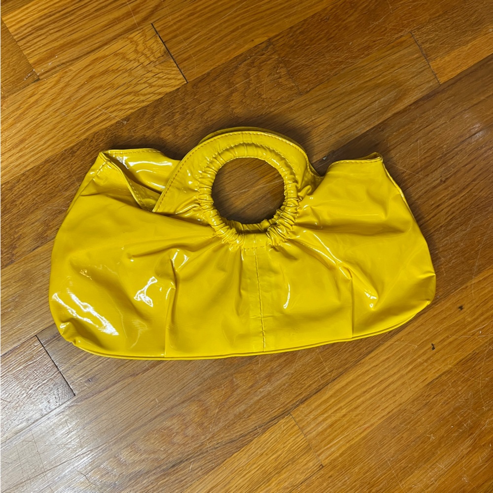 Chateau Yellow Patent Leather Clutch Hand Bag